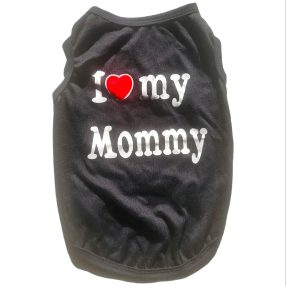 Host Pick 😊 Pet T-Shirt I Love My Mommy Heart Sz M Dog Cat Puppy